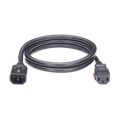 Çift Kilitleme Güç Kablosu, IEC C13 IEC C14 - 2 fit (0.6 metre), 10 Paketi, Siyah.