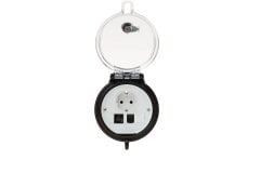 Veri Erişim Liman, 4inç. Baz, Schuko Outlet, CAT 5e çoğaltıcı, 3 Amp Kırıcı
