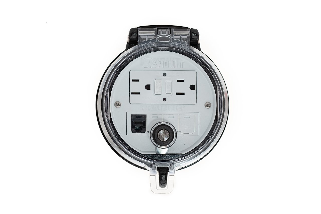 Veri Erişim Liman, 4inç. Baz, GFCI Outlet, CAT 5e çoğaltıcı