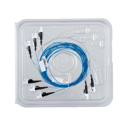 Sekiz bireysel optimize OM4 ince teller LC bağlayıcılar, 900um elyaf tamponlu.