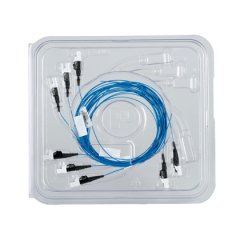Sekiz bireysel optimize OM4 ince teller LC bağlayıcılar, 900um elyaf tamponlu.