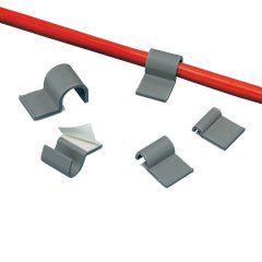 Yapıştırıcı ''A1C'' klip, 0.25'' (6.4mm) demet, açık gri destek.