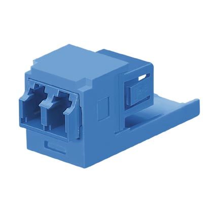 Modül, bir LC Sr./Jr ile birlikte. zirkonyum oksit seramik bölünmüş kollu, Blue ile SFF çift yönlü tekli konum fiber optik adaptör (BU).