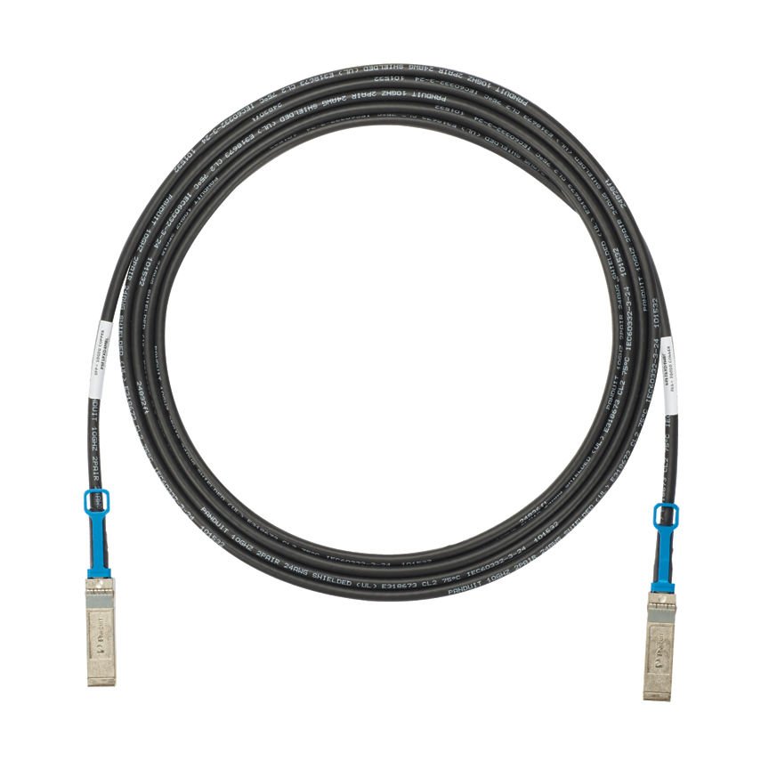Her iki ucunda SFP + 10Gbps sıcak takılabilir modüler konnektörleri, Black, 2.5 metre ile montaj Yüksek hızlı twinaxial kablosu.