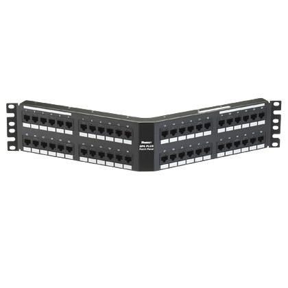 siyah NetKey 48 bağlantı kategorisi 6X punchdown düz açılı bir patch panel (2 RU).
