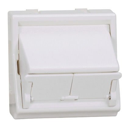 NetKey Com 50mm x 50 mm adaptörü bir 1/2 boy kapanan insert eğimli olan iki kilit taşı modülleri kabul eder. montaj vidaları ve metal montaj plakası ile birlikte verilir. Arktik Beyaz.