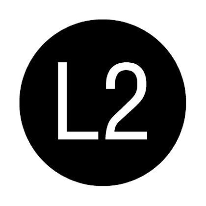 Beyaz İletken tanımlama etiketi, 0.79'' (20 mm) işaret çapı, dış iletken 2- 'L2' (gösterge), polyester yapışkan / siyah, 10 etiket / kart 10 kağıt / paketi.