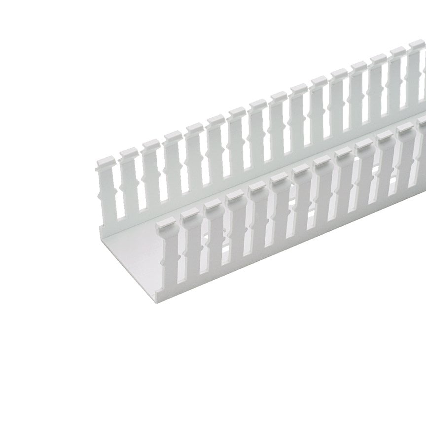 Panduct® F tipi dar yarık kablo kanalı, beyaz yapışkan 2 G x 4H, 6' uzunlukta, PVC,.