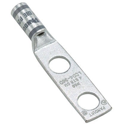 İki delikli, pencere ile standart bir kovan pabucu, 4/0 AWG kablo, 1/4 saplama deliği, .75 delik açıklığı.