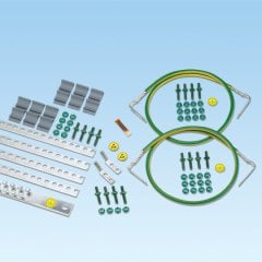 42 RUs dolaplar yeni tesisler için komple topraklama kiti # 12-24 dişli veya M6, ray bağlantı elemanları ve ray derinliği en fazla 30'' (şöyledir .75m), bir RGS13442-4-1 kabin topraklama şeridi kiti, iki RGESD2-1 ESD içerir bağlantı setleri, bir RGRB19U t