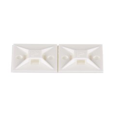 4'lü arkası yapışkanlı kablo bağlama beyaz monte lastik yapıştırıcı bant ile monte edilir. Bu 1.12'' uzunluk x 1.12'' geniş (28.5 x 28.5 mm) ve mekanik gücü, sıcaklık ve aşınma direnci ve sertliği artar naylon 6.6 yapılmış. O mi kullanılır