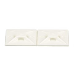 4'lü arkası yapışkanlı kablo bağlama beyaz monte lastik yapıştırıcı bant ile monte edilir. Bu 1.12'' uzunluk x 1.12'' geniş (28.5 x 28.5 mm) ve mekanik gücü, sıcaklık ve aşınma direnci ve sertliği artar naylon 6.6 yapılmış. O mi kullanılır