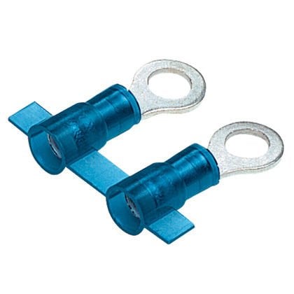 Makara Fed Halka terminal, 1.5 - 2.5mm² tel aralığı, M3 saplama boyutu, yalıtılmış naylon varil, huni girişi.