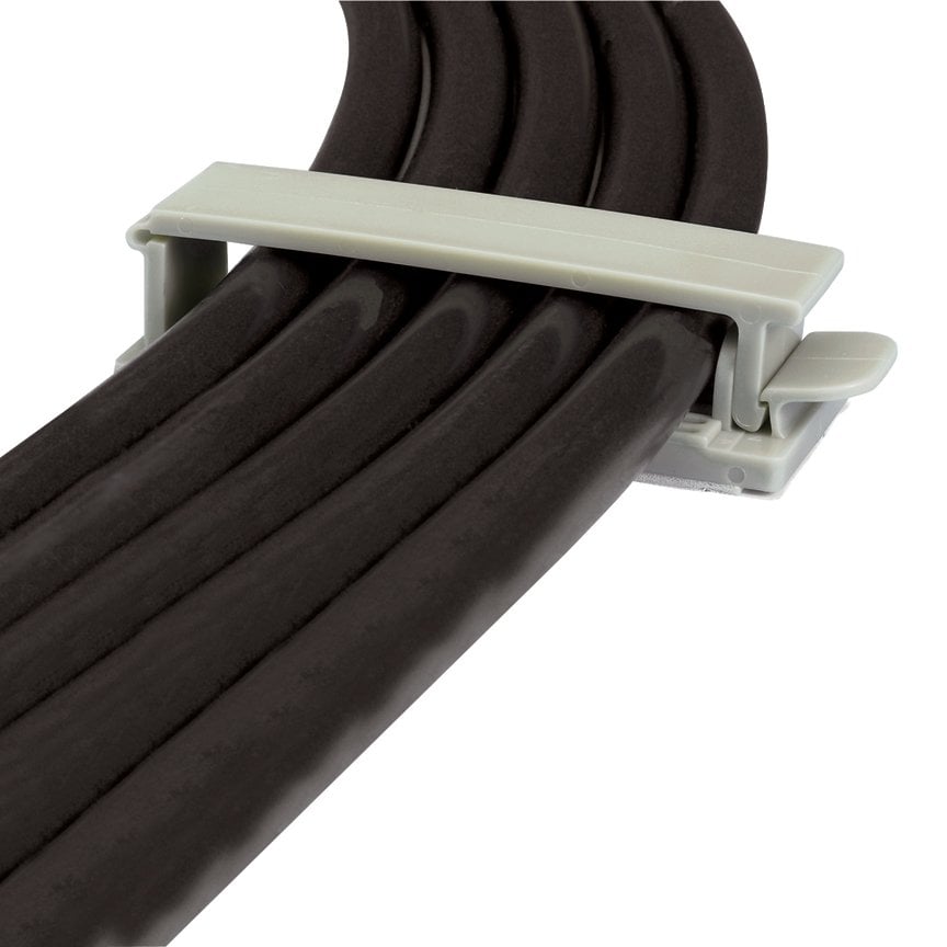 Kendinden yapışkanlı kablo tutucu, 6. Vida (M3), 2.5'' (63.5mm) kablo genişliğinin, gri, standart paket.