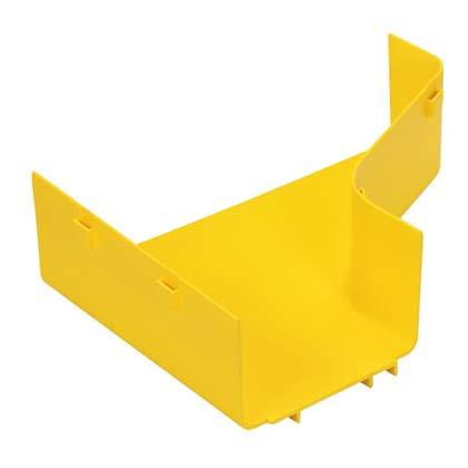 uydurma sağa geçiş yaparken FiberRunner® takılması veya Kanal herhangi 6x4 herhangi 12x4 FiberRunner® Montaj veya Kanal vermektedir. Bu sarı ve ABS plastikten yapılmış olduğunu. Bu bölünmüş kapak FRRF126RSCYL kabul eder.
