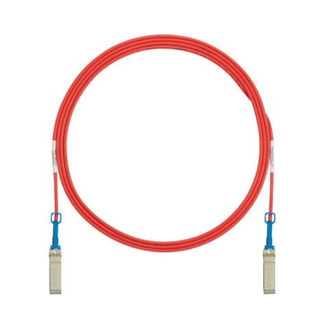 Her iki ucunda SFP + 10Gbps sıcak takılabilir modüler konnektörleri, Kırmızı, 4 metre ile montaj Yüksek hızlı twinaxial kablosu.