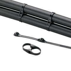 Çift hortum kelepçesi, aynı anda iki benzin, hidrolik ya da pnömatik hortumlar, 11.0 (279mm) uzunluğu, siyah hava şartlarına dayanıklı naylon 6.6, ayırır.