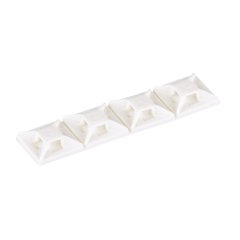 4'lü arkası yapışkanlı kablo bağlama beyaz monte akrilik yapışkan bant ile monte edilir. Bu ise 0.50'' uzunluk x 0.50'' geniş (12.7 x 12.7 mm) ve mekanik gücü, sıcaklık ve aşınma direnci ve sertliği artar naylon 6.6 yapılmış. Bu, m ile birlikte kullanılır