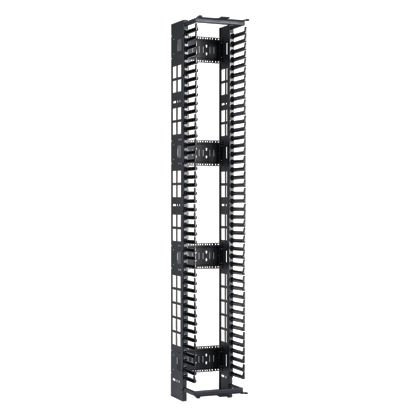 Dikey Kablo Yöneticisi organize Panduit® PatchRunner® Yüksek Kapasiteli, korur ve en son yüksek performanslı kurumsal anahtarlama ekipmanları için vitrinler yüksek yoğunluklu kablolama. Sadece geniş yapmak ve derin özellikleri Kategori 6A kablolar için sa