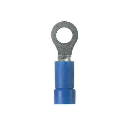 Halka terminal vinil namlu yalıtılmış bindirilerek dikiş, huni girişi, 1.5 - 2.5mm² tel aralığı, M3 saplama boyutu, dökme paketi.