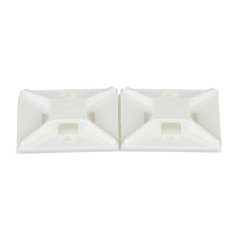 4'lü arkası yapışkanlı kablo bağlama beyaz monte lastik yapıştırıcı bant ile monte edilir. Bu 1'' uzunluk x 1'' genişliğinde (25.4 x 25.4 mm) ve mekanik gücü, ısı ve aşınma direnci ve sertliği artar ABS malzemeden yapılmış. Bu Minia birlikte kullanılır