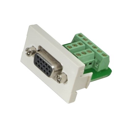 bir 15 pimli DB konektörü ile 1/3 insert, bir baskılı devre kartı için site sahip SVGA, siyah ile sona erer monte edilebilir.
