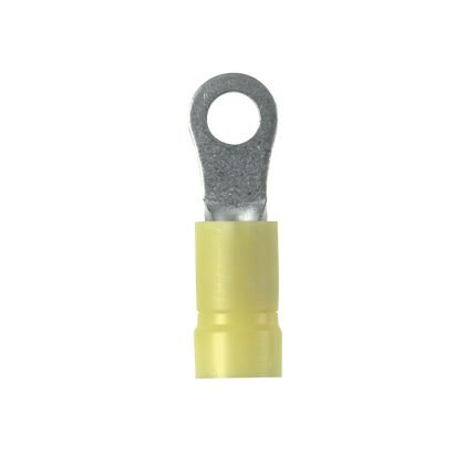 Halka terminal vinil namlu yalıtılmış, lehimlenmiş ek yeri, huni girişi, 4.0 - 6.0mm² tel aralığı M5 saplama boyutu, dökme paketi.