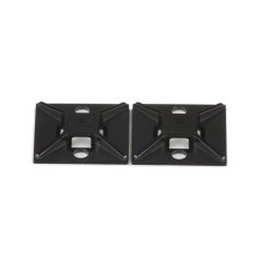 4'lü arkası yapışkanlı kablo bağlama siyahtır monte akrilik yapışkan bant ile monte edilir. Bu 1'' uzunluk x 1'' genişliğinde (25.4 x 25.4 mm) ve hava şartlarına dayanıklı ABS plastikten imal edilmiştir. Bu, mini orta ve standart kablo bağları ile birlikt