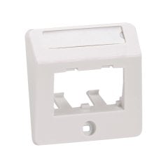 Mini Com 50mm x 50mm eğimli aynası, iki Mini-Com modülleri içerir montaj vida, metal montaj plakası, etiket ve etiket kapağını kabul eder. Arktik Beyaz.