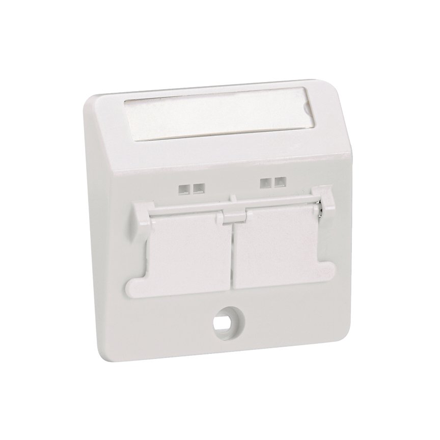Mini Com 50mm x 50mm eğimli kepenkli aynası, kabul İki Mini-Com modüller, montaj vidaları, metal montaj plakası, etiket ve etiket kapağı içerir. Arktik Beyaz.