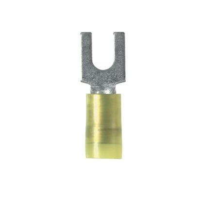 Çatal Terminali, naylon, 12- 10 AWG, 1/4 damızlık boy, toplu paket yalıtımlı.