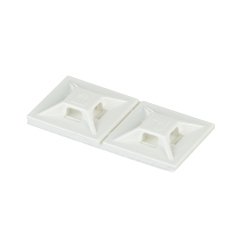 4'lü arkası yapışkanlı kablo bağlama beyaz monte lastik yapıştırıcı bant ile monte edilir. 0,75'' uzunluk x 0.75'' geniş (19.1 x 19.1 mm) ve ABS plastikten imal edilmiştir. Bu minyatür ve ara kablo bağları ile birlikte kullanılır. Kapalı ortamlar için tas