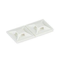 4'lü arkası yapışkanlı kablo bağlama beyaz monte lastik yapıştırıcı bant ile monte edilir. 0,75'' uzunluk x 0.75'' geniş (19.1 x 19.1 mm) ve ABS plastikten imal edilmiştir. Bu minyatür ve ara kablo bağları ile birlikte kullanılır. Kapalı ortamlar için tas