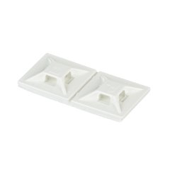 4'lü arkası yapışkanlı kablo bağlama beyaz monte lastik yapıştırıcı bant ile monte edilir. 0,75'' uzunluk x 0.75'' geniş (19.1 x 19.1 mm) ve ABS plastikten imal edilmiştir. Bu minyatür ve ara kablo bağları ile birlikte kullanılır. Kapalı ortamlar için tas