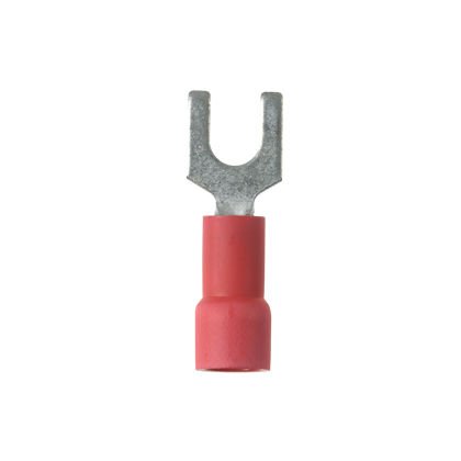 Çatal terminal vinil 22- 18 AWG, büyük tel O.D., standart paket 8. saplama boyutu, genleşmiş yalıtım, yalıtılmış.
