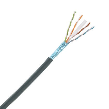 Bakır Kablo, Kategori 6A, 4-pair, 23AWG, F / UTP, Dış Bitki, Euroclass Fca, Siyah, 305 metre / 1000 ayak makarası
