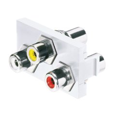Üç RCA ile 1/3 uç geçiş birleştiriciler. RCA insert renkler, beyaz, sarı ve kırmızı. Kompozit video ve sol ve sağ stereo.