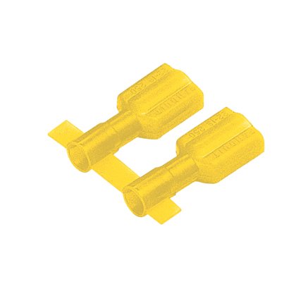 titreşime dayanıklı dişi bağlantı kesme pirinç ve kalay kaplama mesafesindedir. Bu tamamen san, naylon standart hazne muhafazalar içinde yalıtılmıştır. Bu 0.250 x 0.032'' (6.3 x 0.8 mm) ve destekler 12-10 AWG (4,0-6,0 mm²) bir tel aralığı bir sekme boyutu