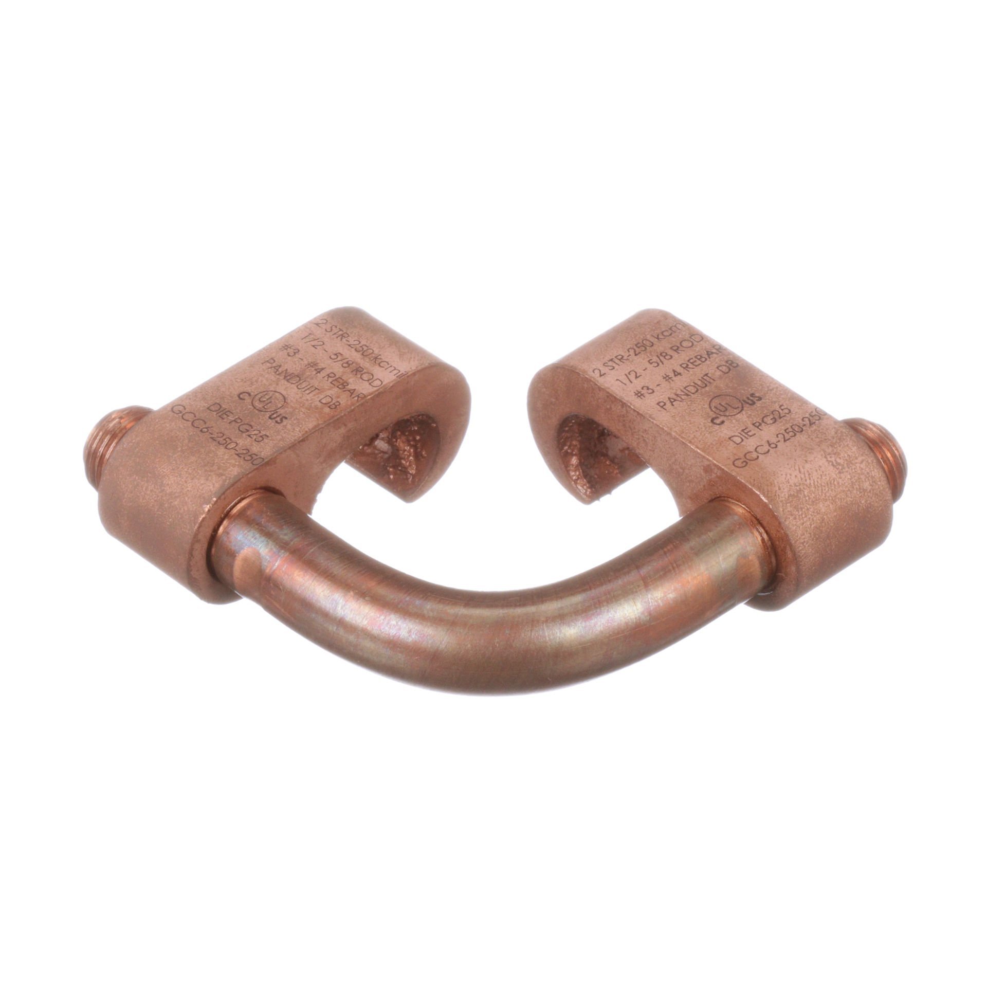''6x6'' Stil Çapraz bağlayıcı, 2 Str Topraklama - 250 kcmil (35-120mm2), 1/2 - 5/8 Çubuk (12.7-15.9mm) ya da 3 # - 4. Demir (# 10M- # 13 M) Ana, 2 Str - 250 kcmil (35-120mm2) dokunun