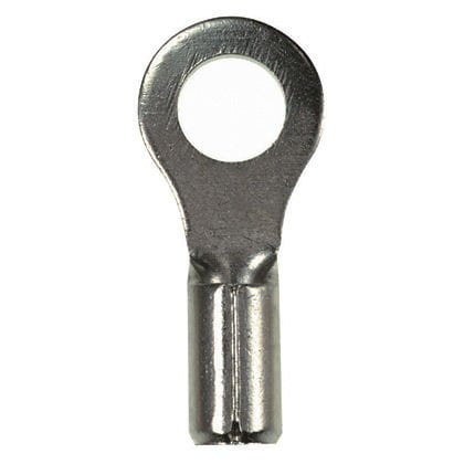 Yüksek Sıcaklık Halka Terminali, 12-10 AWG, 8. damızlık boyutu, yalıtımlı olmayan, standart paket.