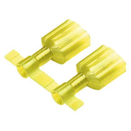 titreşime dayanıklı Erkek parça bağlantı kesme bakır ve nikel kaplama olup edilir. Bu tamamen san, naylon mahfaza içinde yalıtılmıştır. Bu 0.250 x 0.032 '''' (6.3 x 0.8 mm) bir sekme boyutuna sahiptir ve 12-10 AWG (4,0-6,0 mm²) bir tel desteklemektedir. O