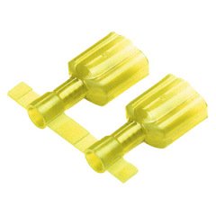 titreşime dayanıklı Erkek parça bağlantı kesme bakır ve nikel kaplama olup edilir. Bu tamamen san, naylon mahfaza içinde yalıtılmıştır. Bu 0.250 x 0.032 '''' (6.3 x 0.8 mm) bir sekme boyutuna sahiptir ve 12-10 AWG (4,0-6,0 mm²) bir tel desteklemektedir. O