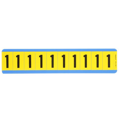 Siyah / san Vinil bez numarası, 1.00'' (25,4 mm), gösterge yüksekliği, 1.50'' (38.1) yüksekliği, '1' (gösterge), vinil kumaş, 10 markörler / kart, 25 kart / paketi.