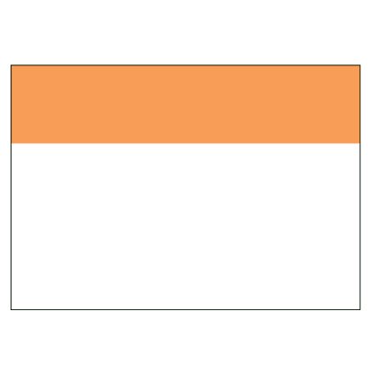 Termal transfer yazdırılabilir ark flaş etiket, 4.00'' x 6.00'' (101.6mm x 152.4 mm), polyester yapışkan Turuncu başlık, 100 etiket / rulo, 1 rulo / paketi.