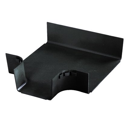 12x4 kanalı ve / veya bağlantı parçaları takılır, düz yatay mesafeden bir 6x4 çıkışı olan bir 90 ° 'lik yatay dalı oluşturmak için kullanılır. İsteğe bağlı bölünmüş kapak FRTSC12W6BL kabul eder.