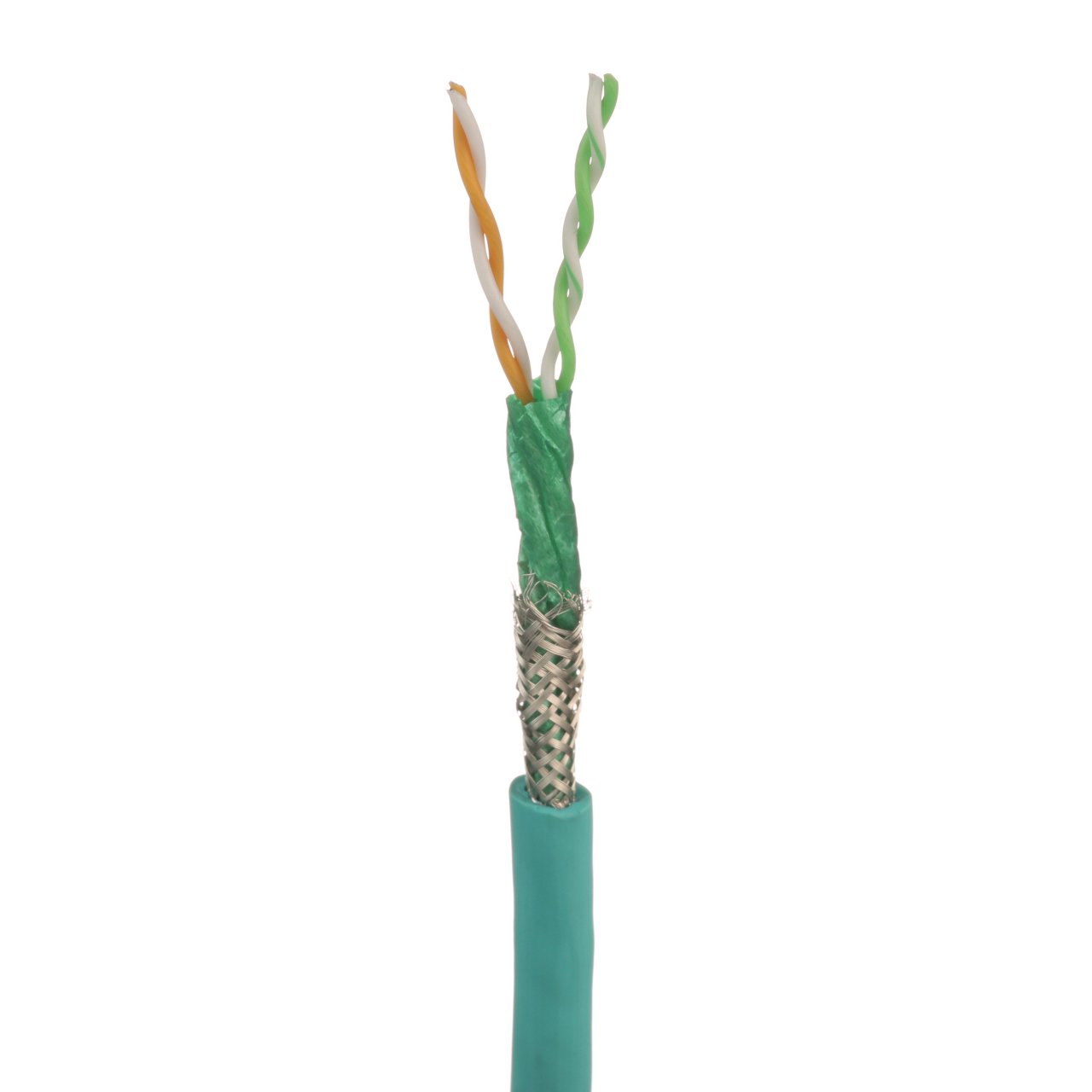 Bakır Kablo, Endüstriyel, Cat5e, 2-pair, 24/7 AWG karaya, SF / UTP, CM, Teal, 1000ft / 305m makara