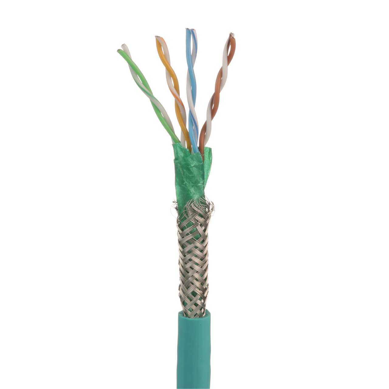 Bakır Kablo, Endüstriyel, Cat5e, 4-pair, 24/7 AWG karaya, SF / UTP, CM, Teal, 1000ft / 305m makara