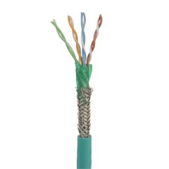Bakır Kablo, Endüstriyel, Cat5e, 4-pair, 24/7 AWG karaya, SF / UTP, CM, Teal, 1000ft / 305m makara