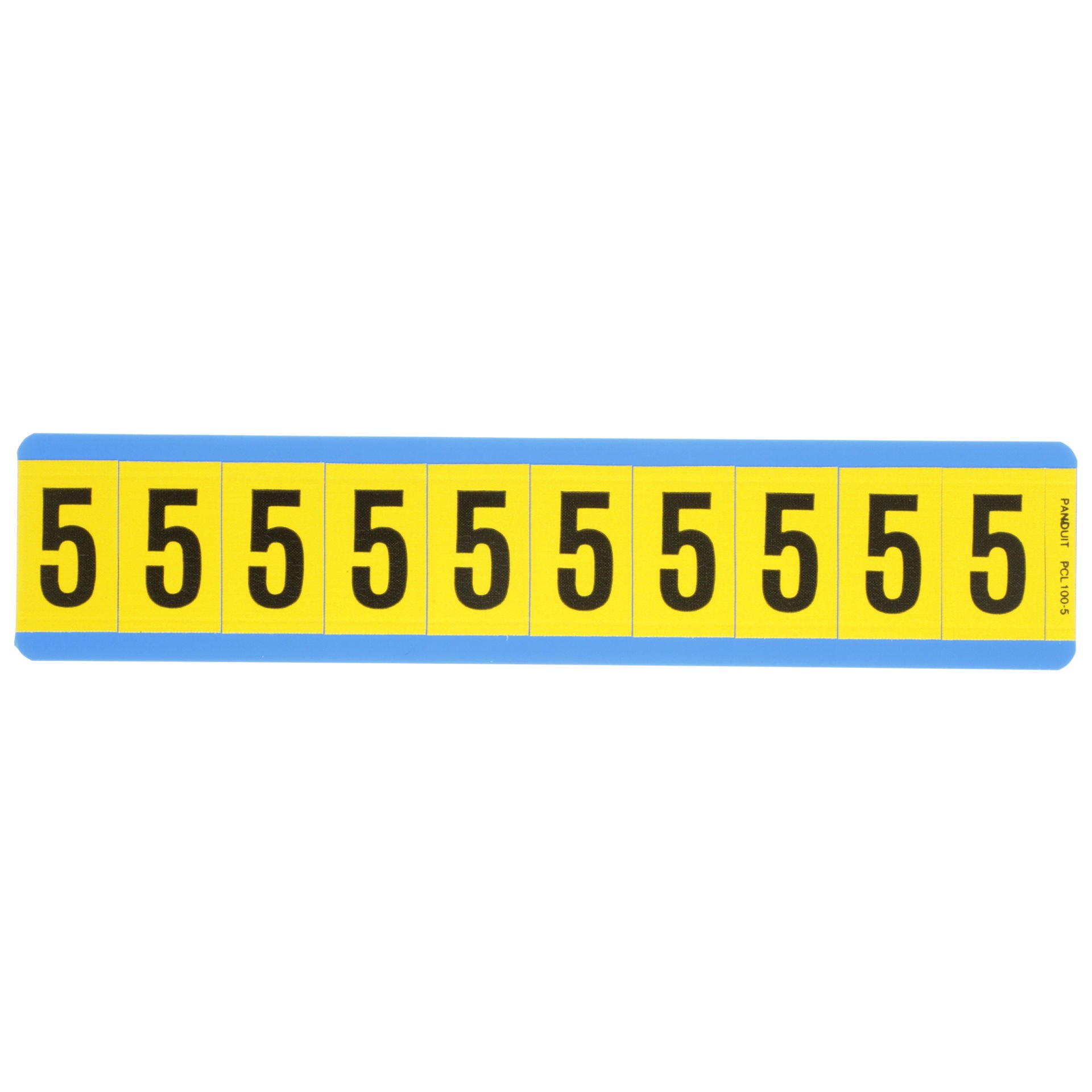 Siyah / san Vinil bez numarası, 1.00'' (25,4 mm), gösterge yüksekliği, 1.50'' (38.1) yüksekliği, '5' (gösterge), vinil kumaş, 10 markörler / kart, 25 kart / paketi.
