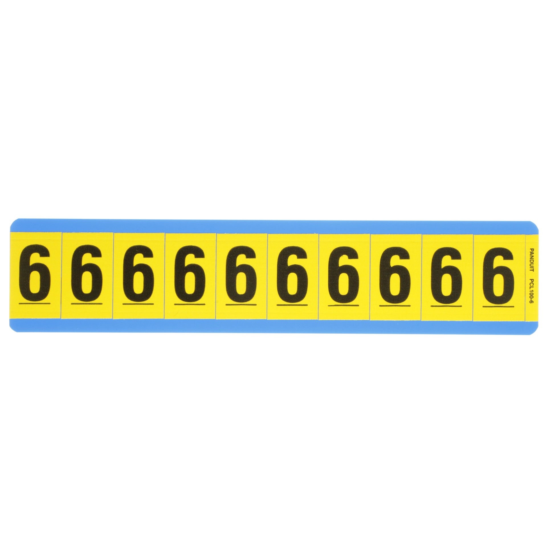 Siyah / san Vinil bez numarası, 1.00'' (25,4 mm), gösterge yüksekliği, 1.50'' (38.1) yüksekliği, '6' (gösterge), vinil kumaş, 10 markörler / kart, 25 kart / paketi.